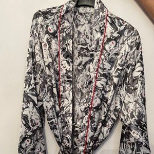 Womens Marilyn Monroe Black White Red Robe Size Med Lg